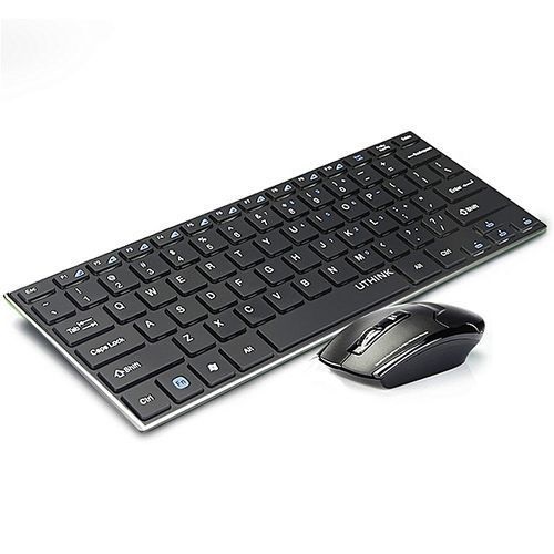 Mute Slim Thin Wireless Desktop PC Laptop Keyboard And Mouse Combo For Mac HP Dell Lenovo Computer 132030 (As Main Picture)