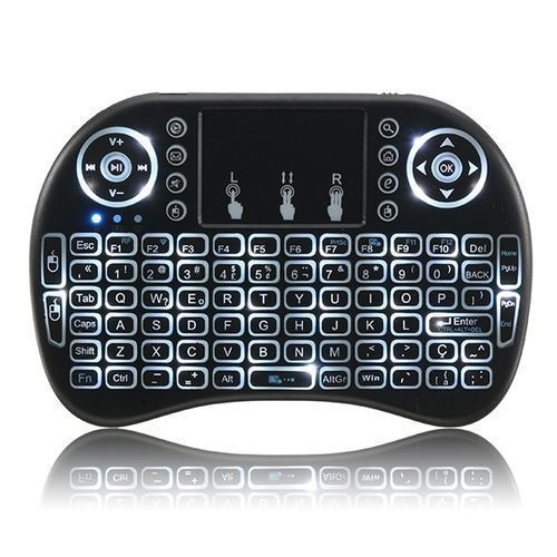 Smart Wireless Backlit Mini Keyboard Touchpad Remote Control Air Mouse - Black