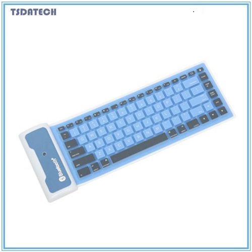 Wireless Bluetooth Mini Waterproof Flexible Silicone Keyboard For Laptop IPhone #blue