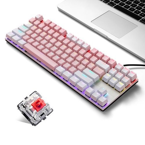 K87 87 Keys Wired Mechanical Keyboard Metal Panel