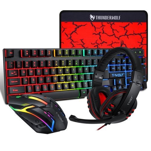 T-wolf TF800 Four-piece Gaming Combo 104 Keys Keyboard