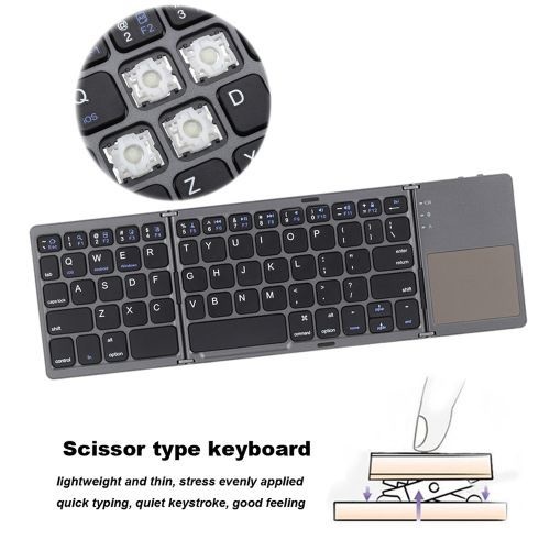 Mini Foldable BT Wireless Keyboard With Touchpad