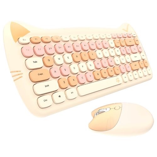 Wireless Keyboard Set Ergonomics Quick Response-Light Beige