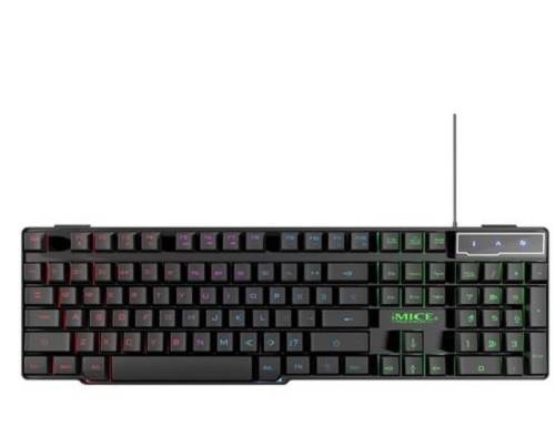 Imice AK-600 Wired USB Floating Keycap Characters Glow Backlit Gaming Keyboard(Black)