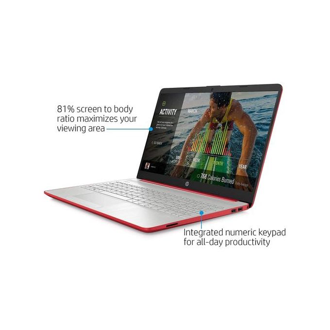 Hp 15.6" HD Intel Pentium Gold, 500 GB, 4GB RAM, Win10 -Scarlet Red