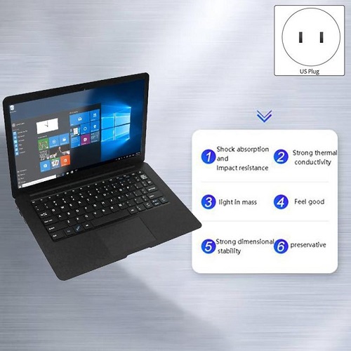 12.5-Inch Laptop N3350 4GB+64GB Windows 10 Home Edition 2.4G/5G WiFi Bluetooth 4.0 Portable Learning Laptop US Plug