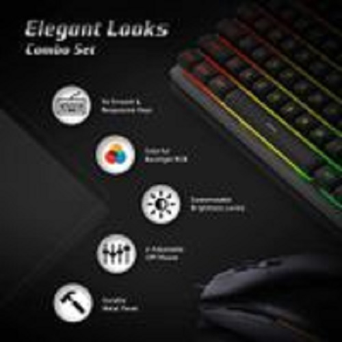 Hp Gaming Keyboard and Mouse Combo - Wired RGB Backlit Keyboard and Mouse, Rust & Scratch Proof Metal Penal - 6 Speed Adjustable DPI Gaming Mouse and Keyboard with Responsive Keys