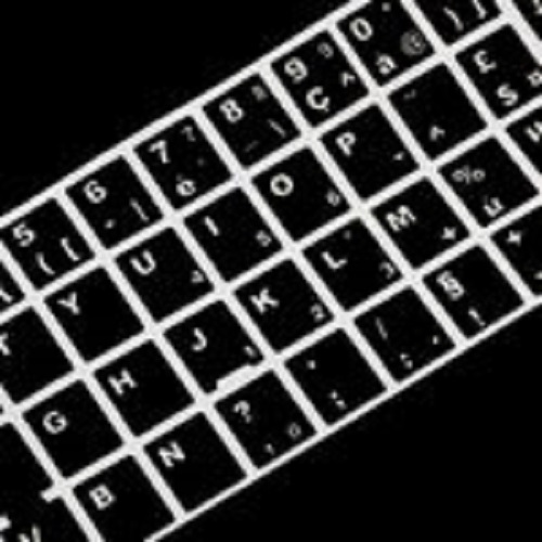 White Letters French Azerty Keyboard Sticker Cover Black for Laptop PC