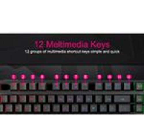 Imice AK-600 Wired USB Floating Keycap Characters Glow Backlit Gaming Keyboard(Black)