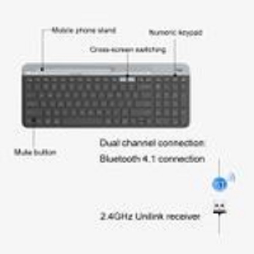 Logitech K580 Dual Modes Thin and Light Multi-device Wireless Keyboard with Phone Holder (Black)